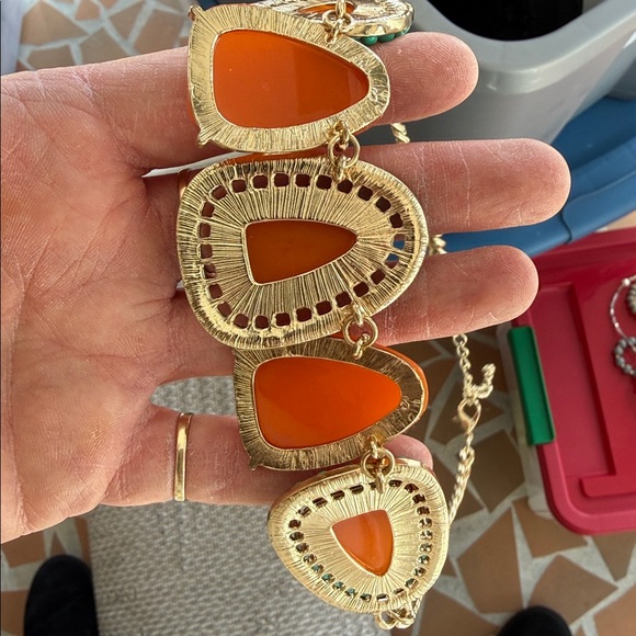 Elegant Orange and Turquoise Necklace - Picture 4 of 5